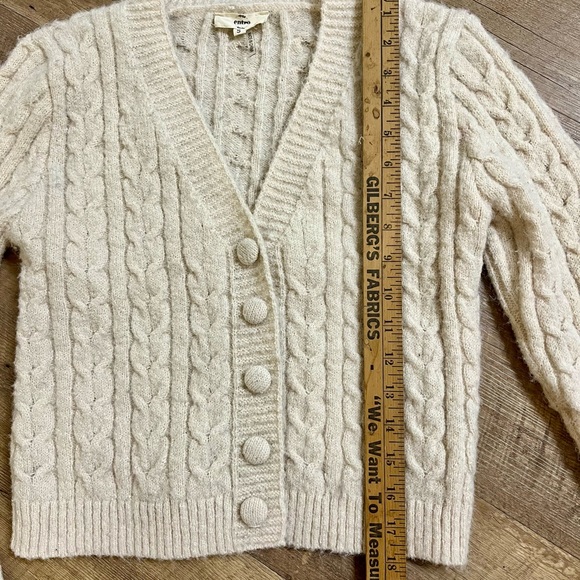Entro for Anthropologie Cream Cable Knit Cardigan. Small - Picture 4 of 6